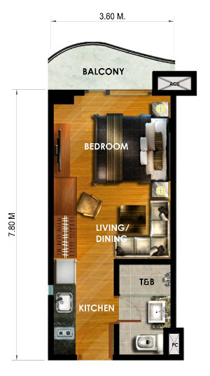 Popup floorplan view of studio